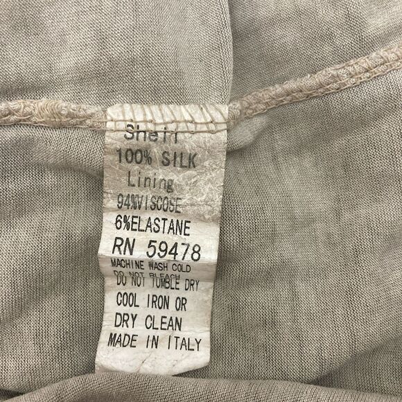 H Trend Italy Silk Lace Blouse S Beige Asymmetric Hem Made in Italy - Picture 14 of 14